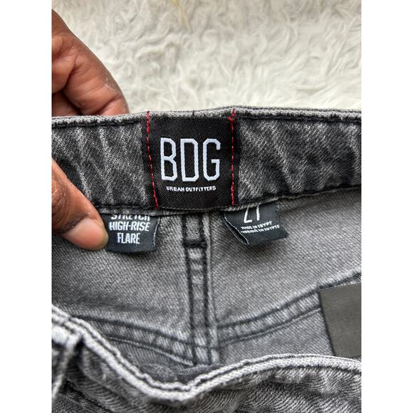 BDG Washed Out Black Stretch High Rise Flare Jeans Size 27 - Picture 8 of 9